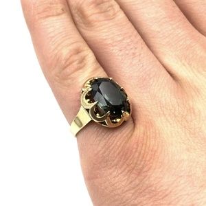 14k Yellow Gold Vintage Spinel Cocktail Ring
